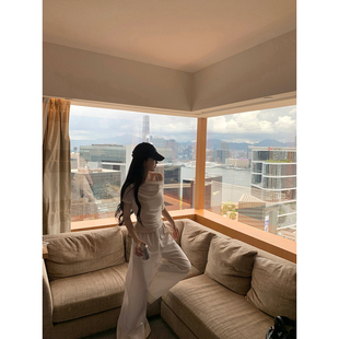 白色抽绳直筒阔腿裤 2025ss 酸奶奶昔 GYOKUU