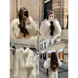 外套 2025aw芬兰进口狐狸毛杏色短款 GYOKUU 嘉伯丽尔