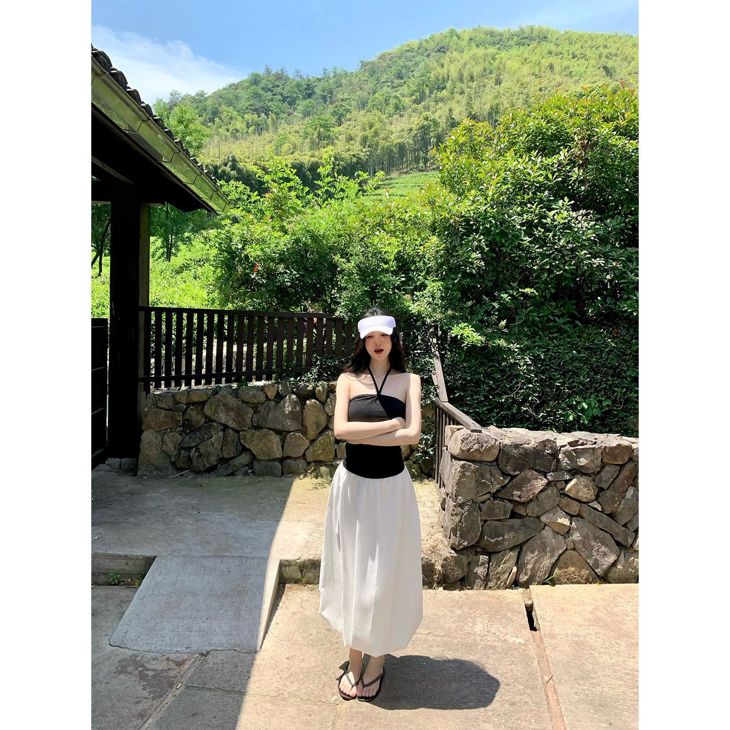 GYOKUU 【休闲假日】黑色挂脖吊带背心上衣/安全裤半身裙,女装/女士精品,时尚套装,淘宝优惠券,粉丝福利购,淘宝优惠卷