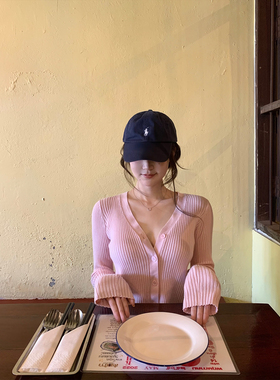 GYOKUU 【澳洲松弛】2026ss 粉色竖坑条弹力毛针织上衣