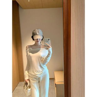 奶白色荡领针织T恤打底衫 2025aw 心动降临 GYOKUU