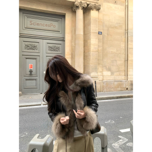 皮毛一体狐狸毛拼接外套 2025aw GYOKUU 巴黎往事