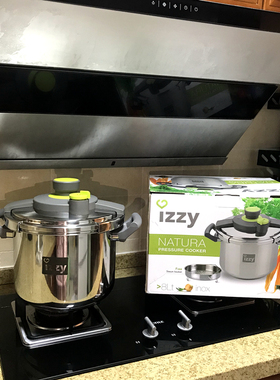 希腊IZZY高品质 304不锈钢复合底 钳式压力锅 高压锅 8L 送洗锅刷
