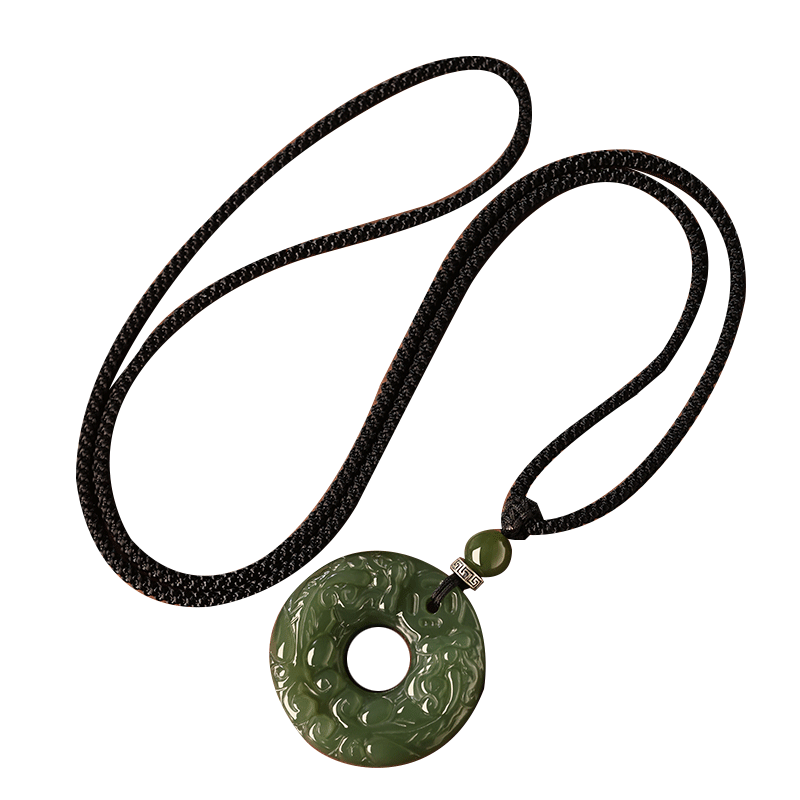 和田玉平安扣貔貅吊坠