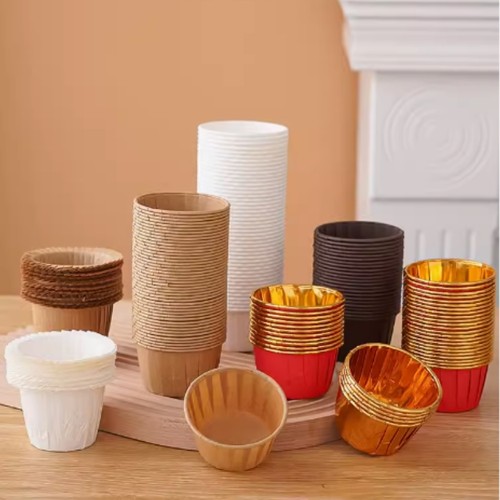 金色银色中号耐高温蛋糕纸杯卷边