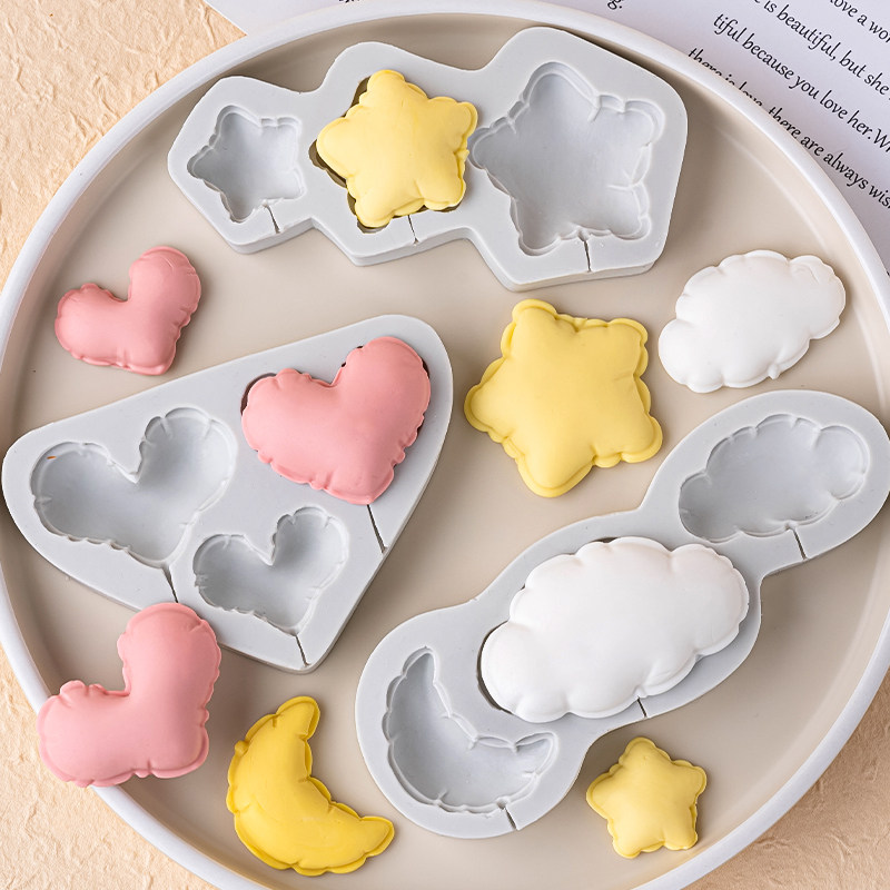 花边彩色爱心云朵星星翻糖巧克力模烘焙专用生日蛋糕diy硅胶模具