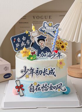 毕业季蛋糕加油少年初长成插牌