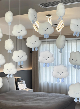 家居云朵门帘可爱奶油风装饰毛绒日系ins风挂帘儿童房卧室门挂饰
