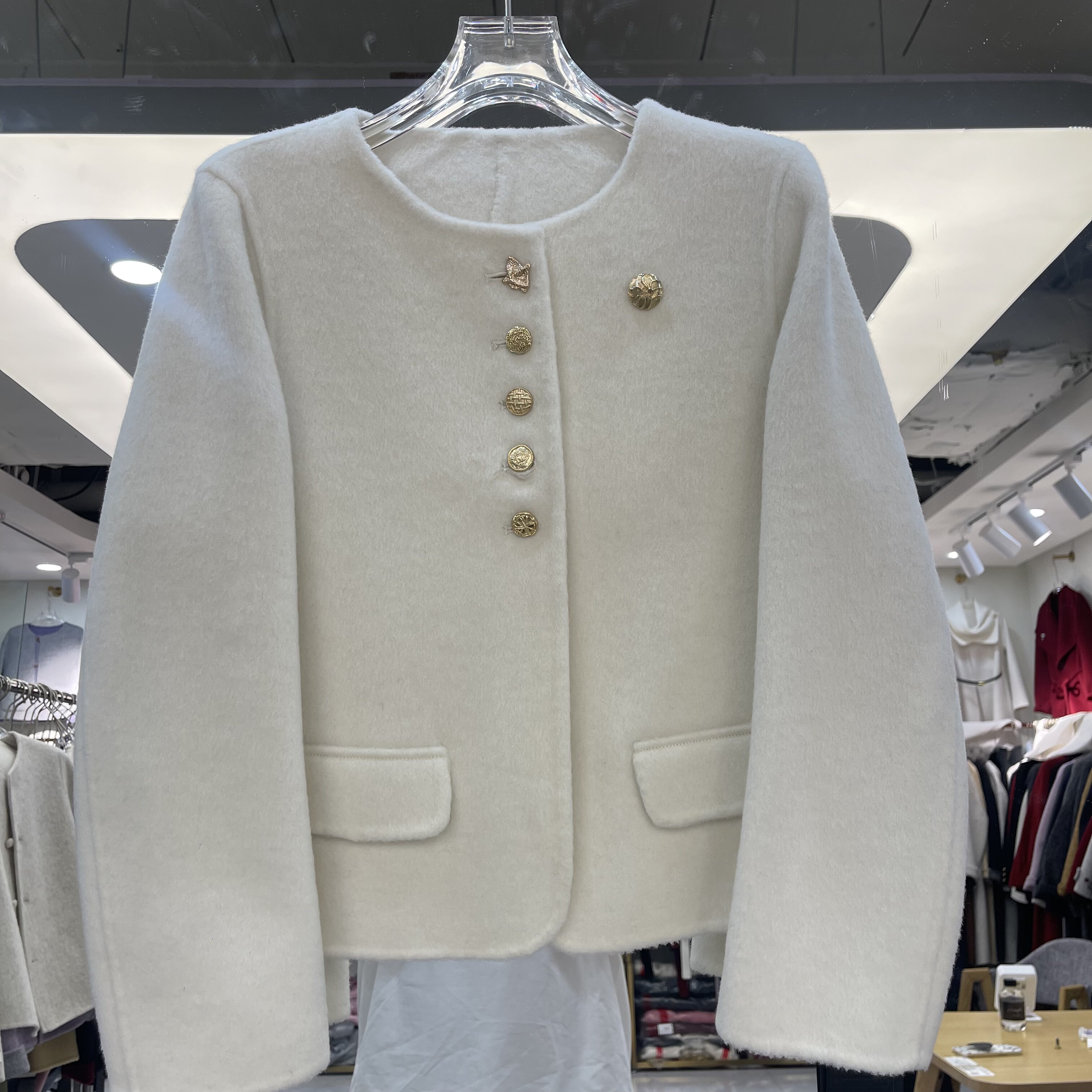 小香风双面羊绒大衣2025秋冬新款韩版时尚设计感宽松羊毛呢外套女