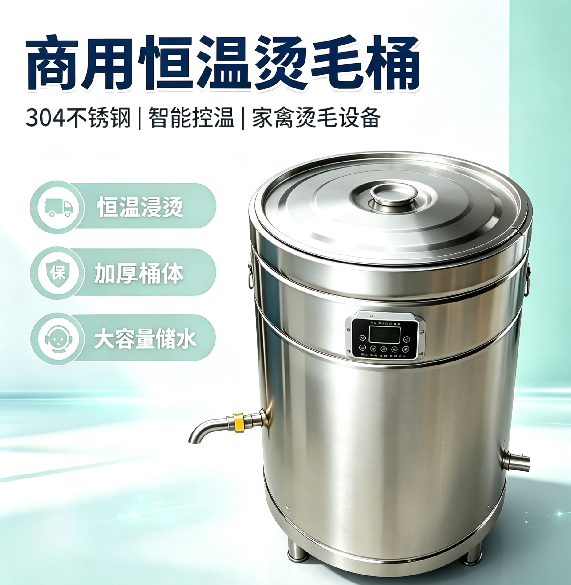 智能恒温商用鸡鸭杀鸡电加热专用保温水桶不锈钢家禽新款烫毛桶