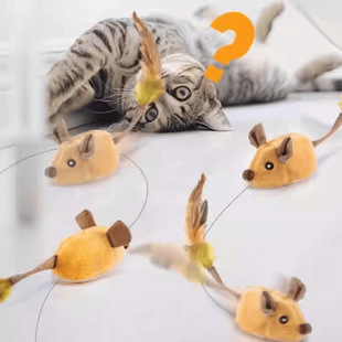 跨境爆智能充电仿真电动小老鼠逗猫玩具猫咪追逐玩具发光逗猫棒