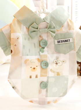 狗狗衣服春夏装薄款猫咪衬衫棉柔中式卡通帅气小型犬泰迪宠物5683