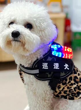 泰迪牵引绳专用防爆冲背带小型犬柯基八哥比熊遛狗灯防走丢四季款