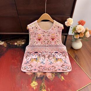 【马上有福】新中式重工刺绣国风马甲26春季新款圆领坎肩叠穿马甲