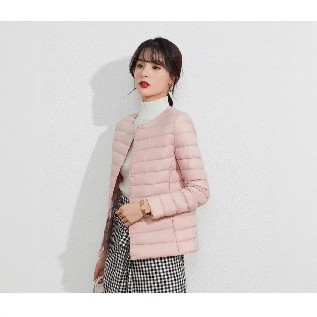 90绒女内胆轻薄羽绒服女外穿V领圆领时尚薄款轻便大码白鸭绒