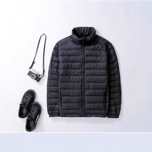 新国标90绒2025款轻薄羽绒服男款短款立领白鸭绒轻便保暖羽绒防寒
