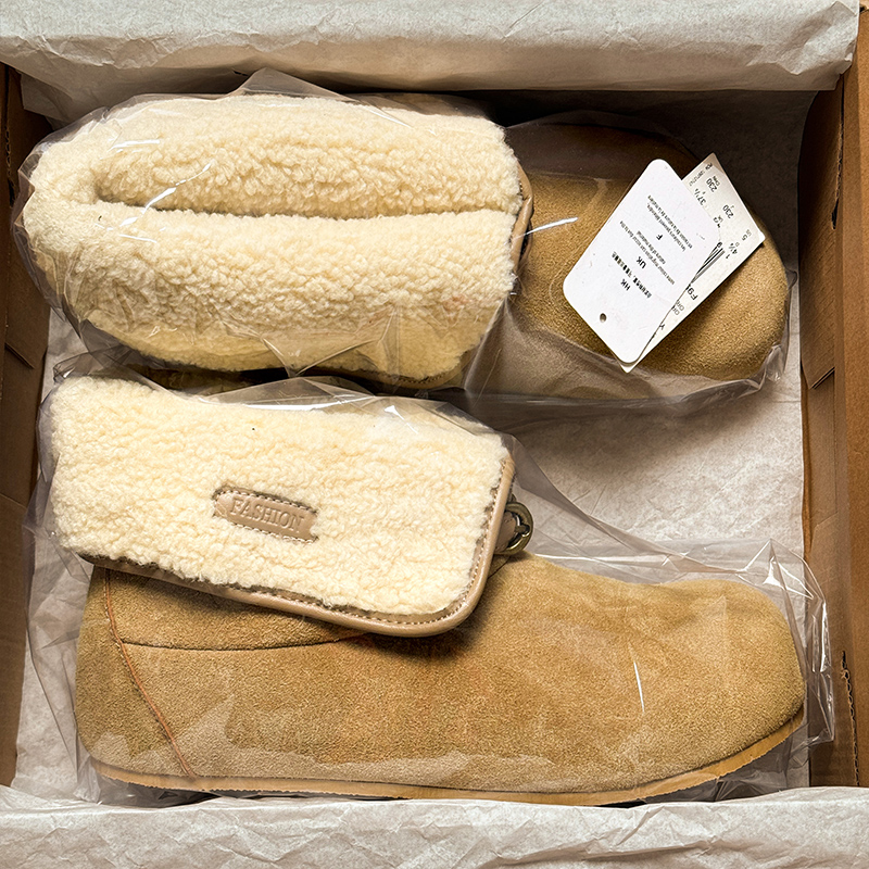 奥莱精选两穿毛毛加绒雪地靴女冬季2025新款羊皮毛一体保暖棉鞋潮