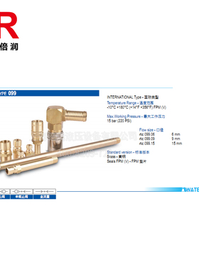 RTC快速接头RTC099系列 099.06 SHB 06 黄铜快速换接头
