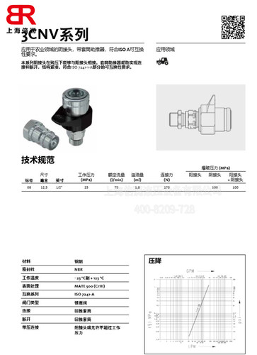 意大利FASTER液压快速接3CNV系列应用于农业机械领域带套筒助推器