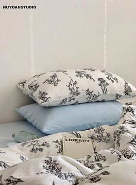 Nuyoah studio 两个人的小森林 复古简约碎花A类纯棉针织棉四件套