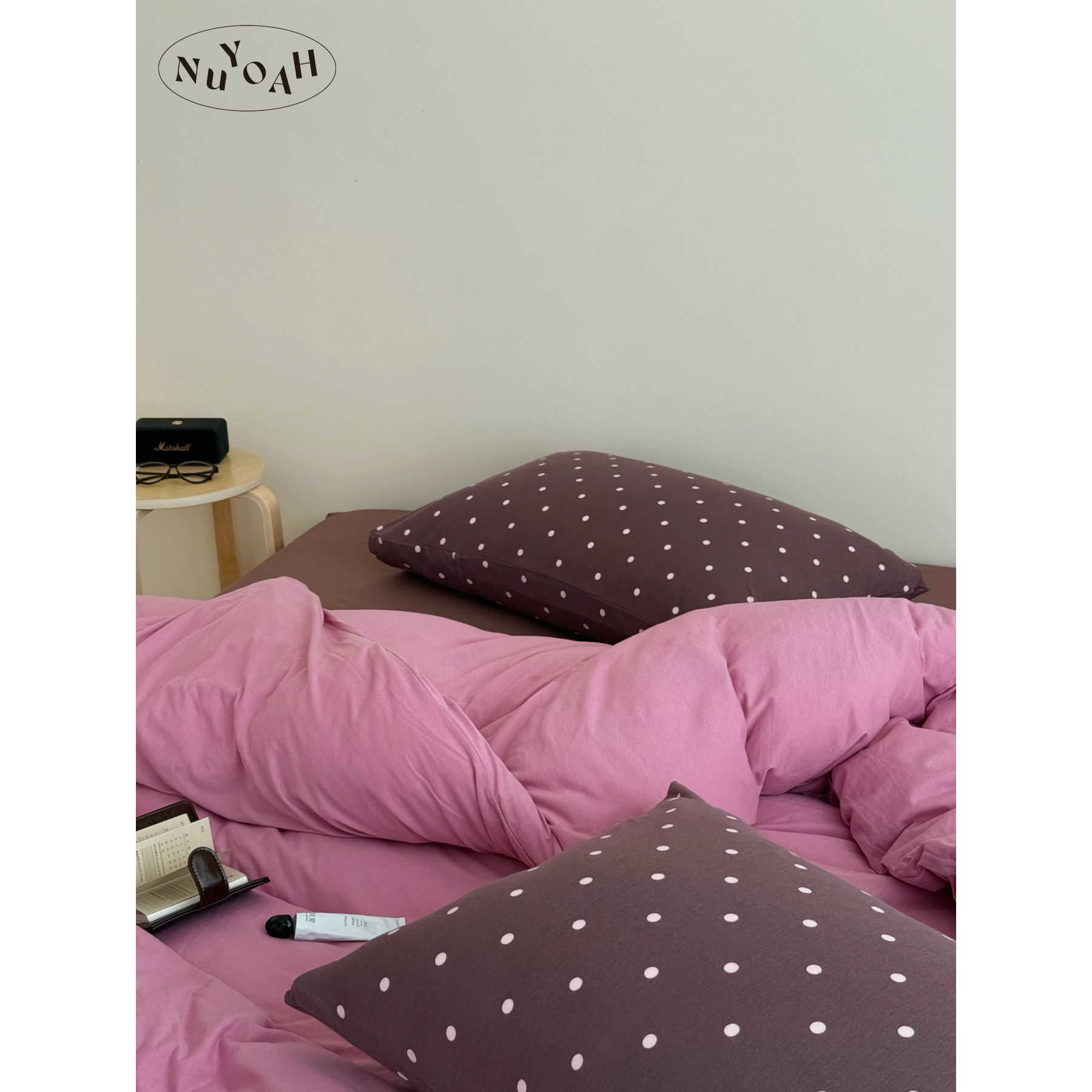 Nuyoah studio 松林莓果 纯色混搭A类针织天竺棉全棉纯棉四件套