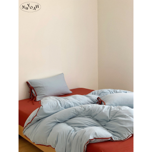 包边纯棉针织全棉A类四件套天竺棉床单 ins法式 Nuyoah studio