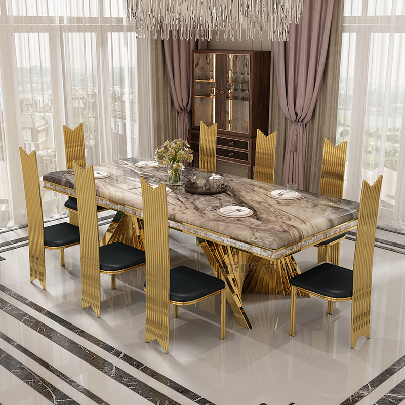 小户型现代简约大理石轻奢长方形