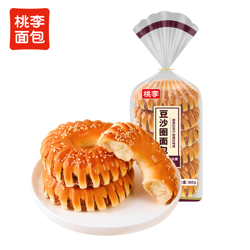 豆沙圈老式面包休闲食品图片
