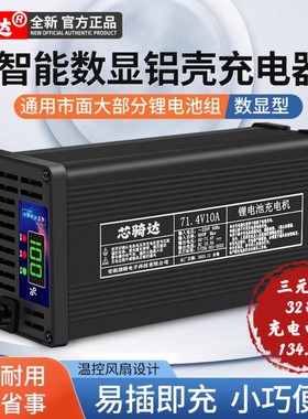锂电池120v三元锂32串充电电压134.4V5A8A智能原装充电器铝壳数显