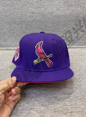 不可调节款紫色平沿帽子男女潮款全封闭棒球帽欧美街头街舞硬顶帽