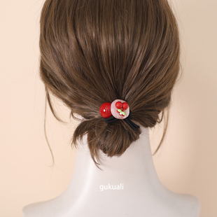 GUKUALI小众设计感卡通发绳头绳橡皮筋发饰发圈森系复古扎头发夏