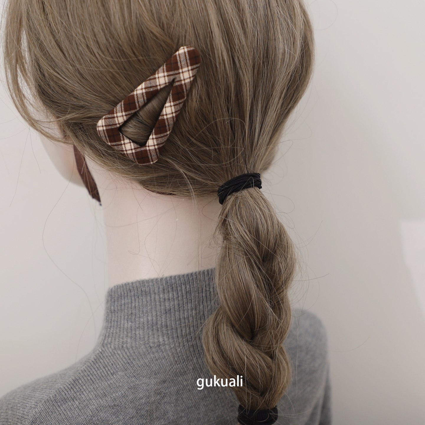 格子格纹几何发夹刘海夹侧边夹