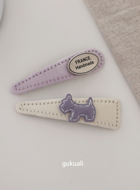 GUKUALI小众设计感金标小狗bb夹测边夹顶夹刘海夹发夹女碎发夹新