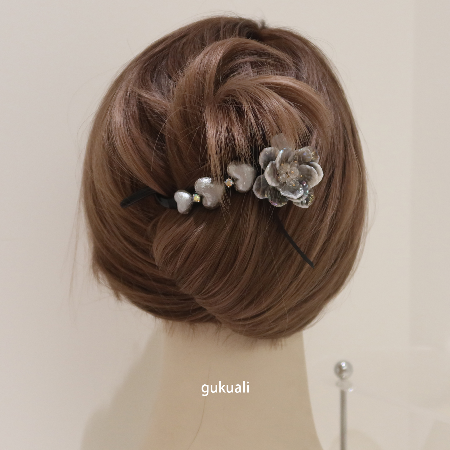 GUKUALI小众设计花朵一字发夹