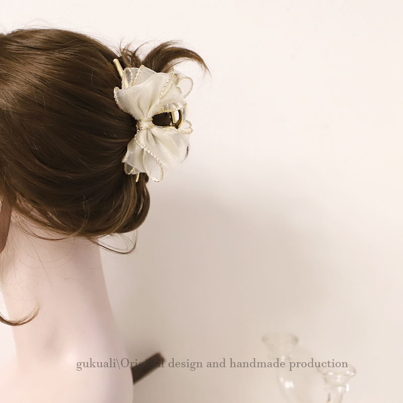 蝴蝶结抓夹韩国气质头顶