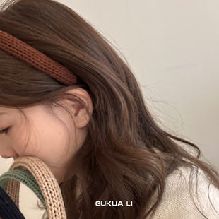 GUKUALI原创毛线发箍简约百搭气质头箍碎发卡发饰头饰女春夏新款