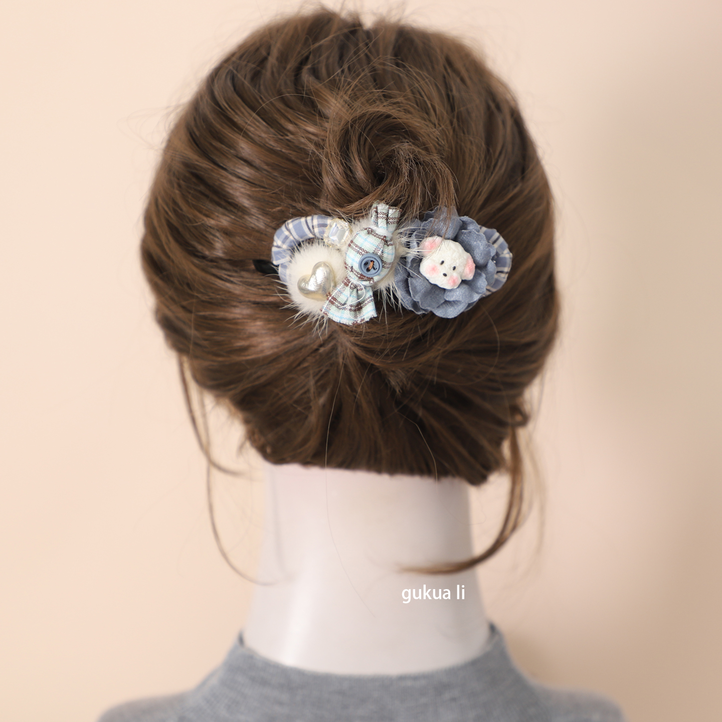 可爱毛绒抓夹甜美鲨鱼夹盘发夹子