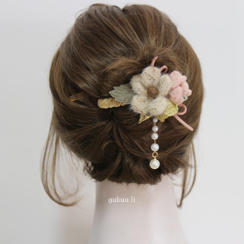 GUKUALI原创毛绒花朵发圈