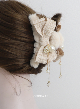 GUKUALI原创流苏抓夹仙气质百搭鲨鱼发夹后脑勺头饰发饰女春夏新