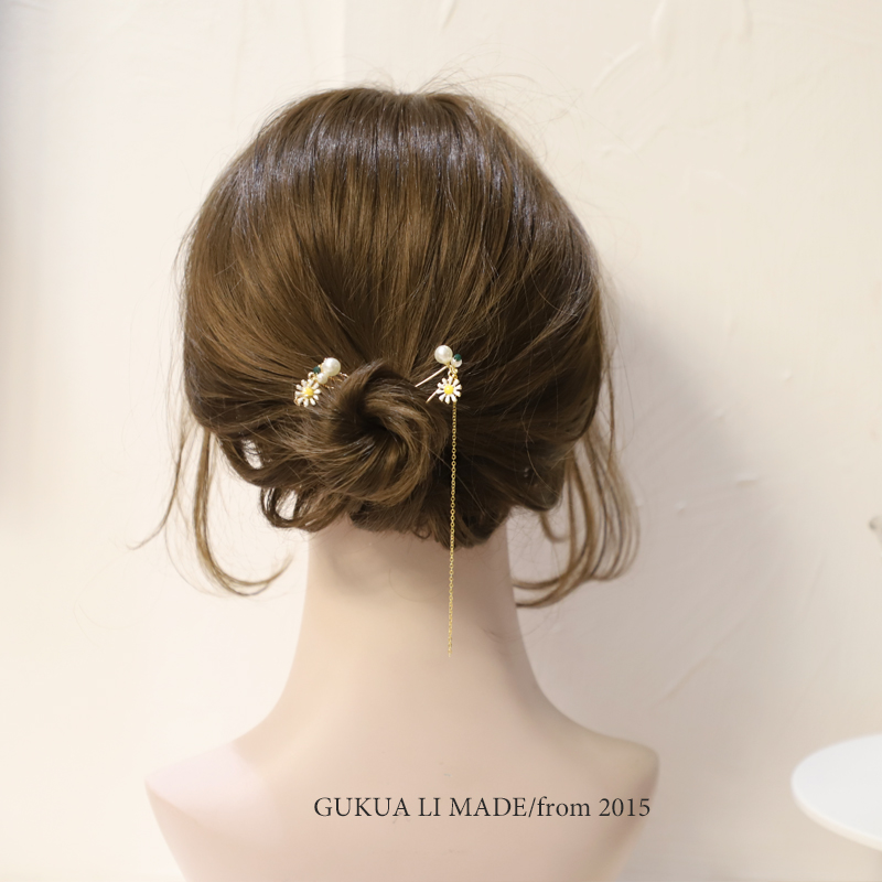 gukua原创风手工雏菊超仙发梳