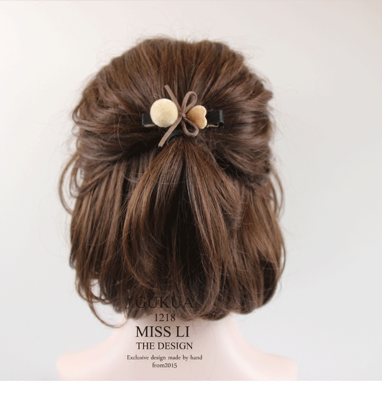 李小姐咖啡系列毛球刘海夹