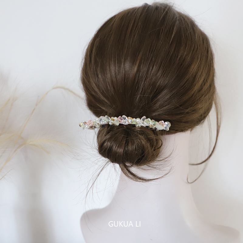 GUKUALI原创水晶弹簧夹