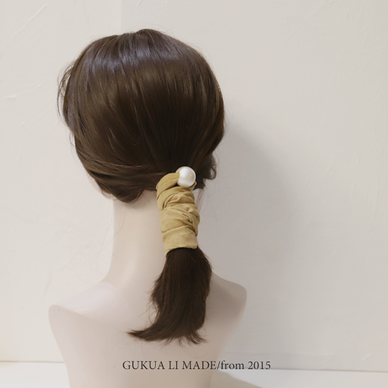 gukuali原创发带铁丝珍珠头饰马尾发箍头绳发绳发圈ins气质皮筋