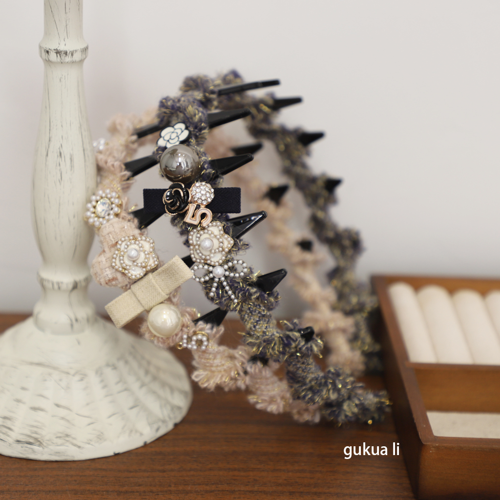 新款彩色毛线波浪发箍