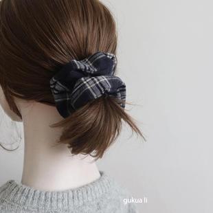 发饰头饰 纹大肠圈简约百搭格子发圈发绳新款 GUKUALI学院风格 冬季
