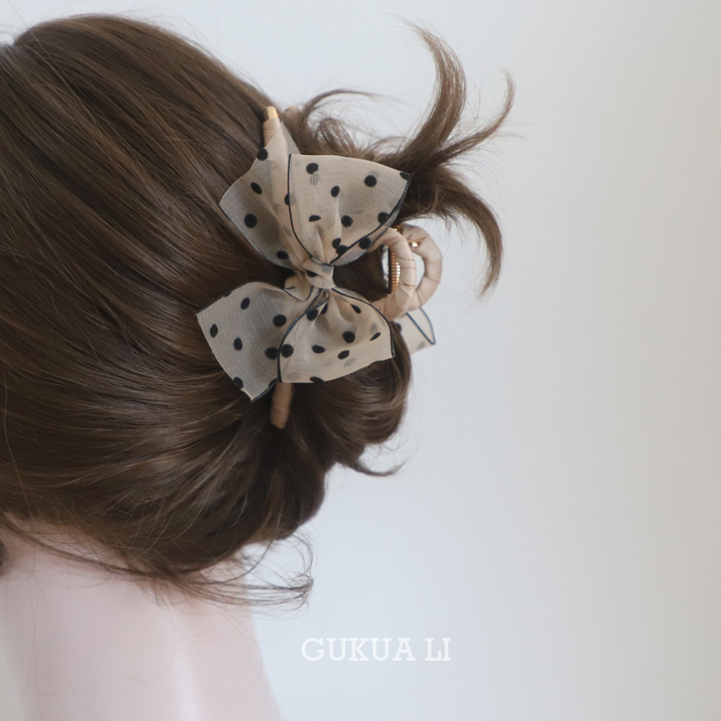 gukuali网纱蝴蝶结抓夹