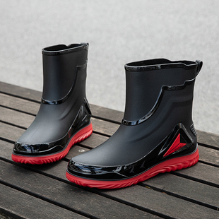 男雨鞋 成人男装 防水鞋 胶鞋 男雨靴加绒 休闲男靴防滑学生户外穿新款