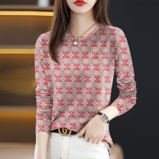 宽松遮肚显瘦T恤女上衣潮 减龄条纹长袖 好品捡漏 早秋上衣女新款