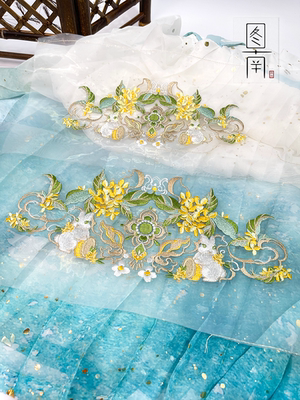 欧根纱汉服古风国风桂花兔中秋