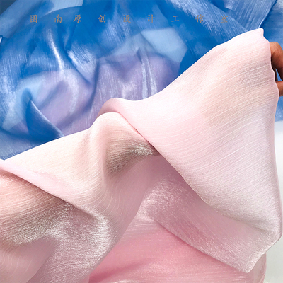 欧根纱邹纱汉服古风纯色